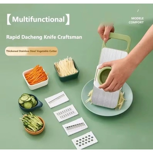 Multifunctional Vegetable Cutter 6 in 1 Stainless Steel Mandoline Slicer 30 cut - Picture 3 of 6